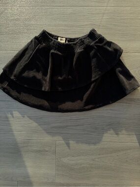Black Tiered Circle Skirt with Elastic Waistband